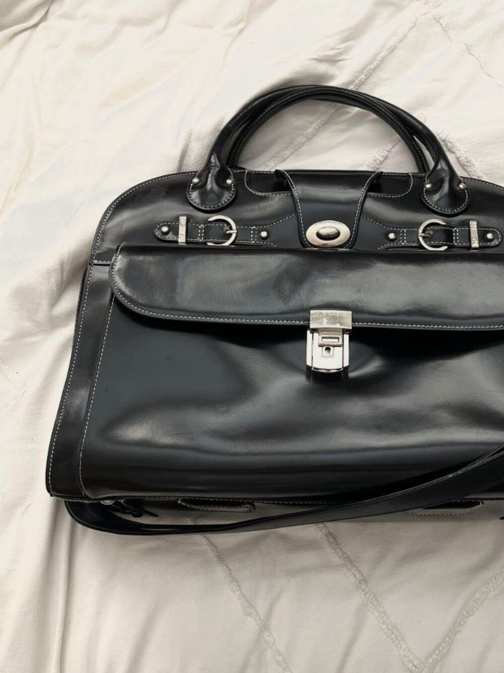 McKlein Glen Ellyn Black Leather Large Work/Travel Bag